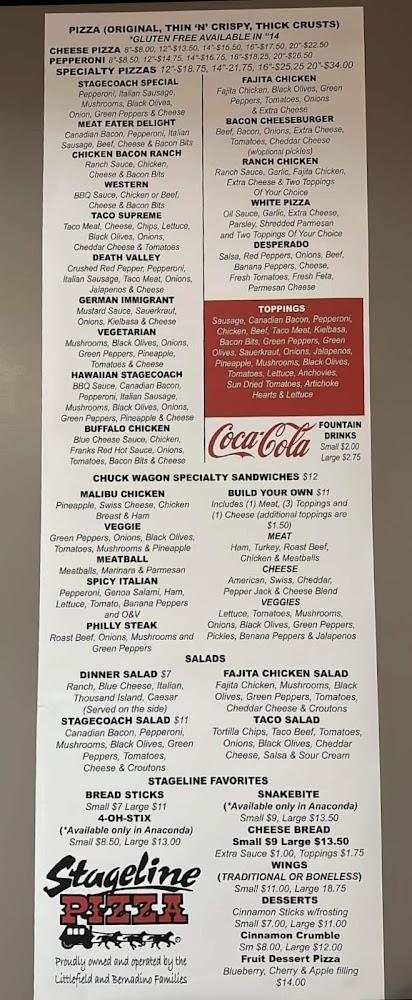 Stageline Pizza of Anaconda Menu image 1